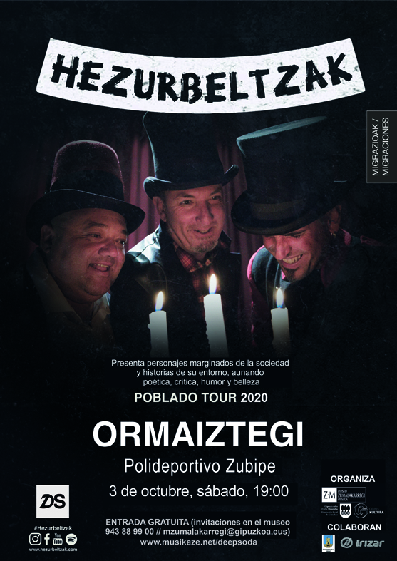 Cartel del concierto Hezurbeltzak 03.10.2020