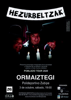 Cartel del concierto Hezurbeltzak 03.10.2020