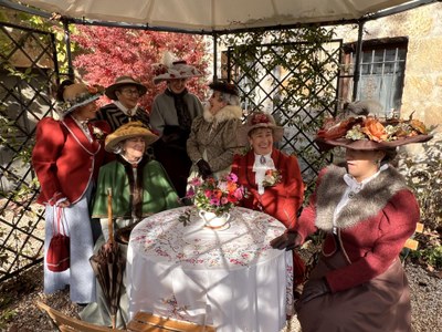 Encuentro de elegantes del siglo XIX