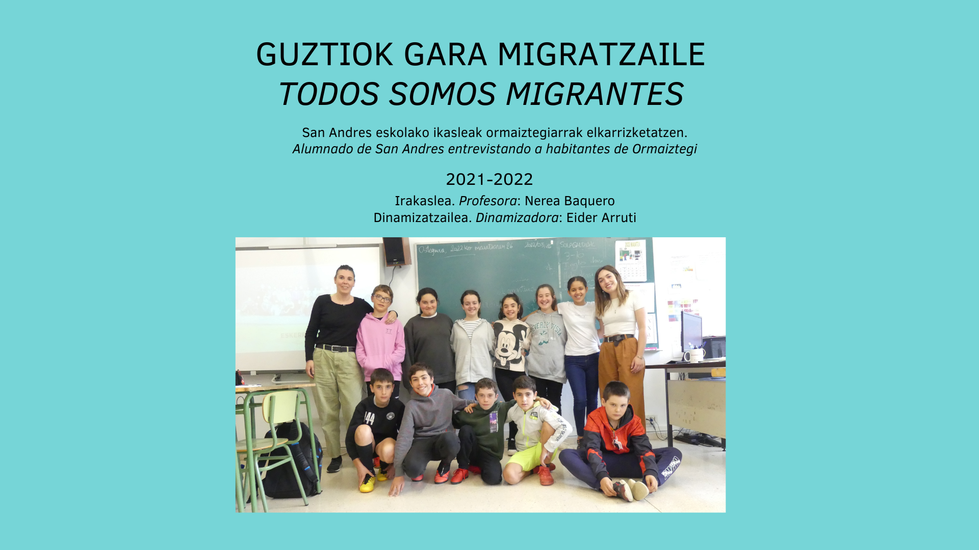 Última etapa del proyecto "Todos somos migrantes"