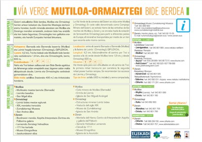 ´Folleto Vía verde Mutiloa-Ormaiztegi