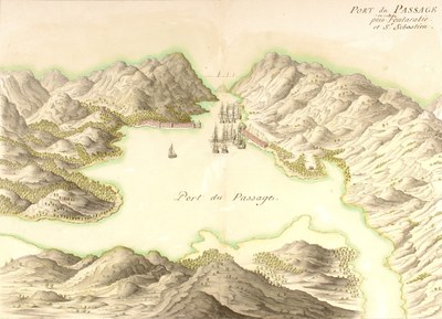 Port du Passage ou entre pres Fontarrabie et St. Sebastien.