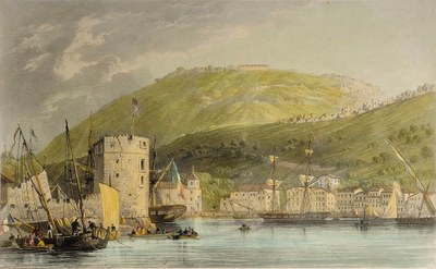 Thomas Lyde Hornbrook. "View of Passages, and Fort Hay". 1840.