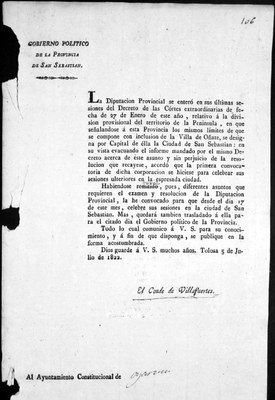 Gobierno politico de la provincia de San Sebastian