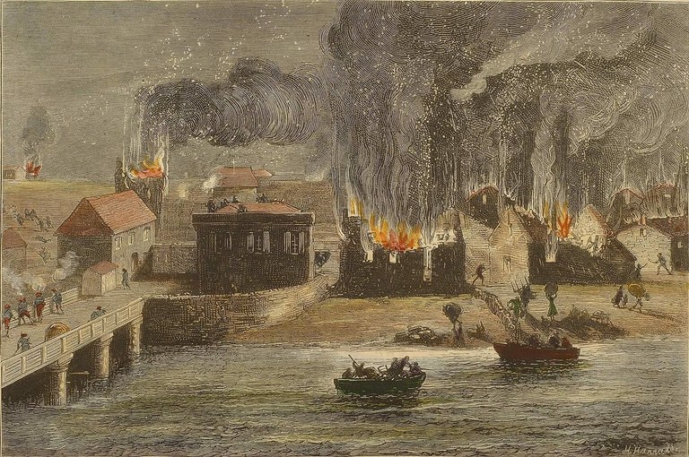 The Graphic. Republicans burning the village of Beobia