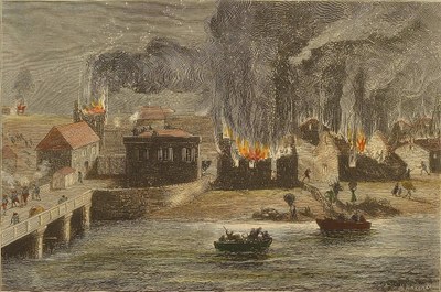 The Graphic. Republicans burning the village of Beobia