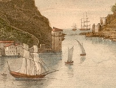 Odelli. Vue du port de Pasages