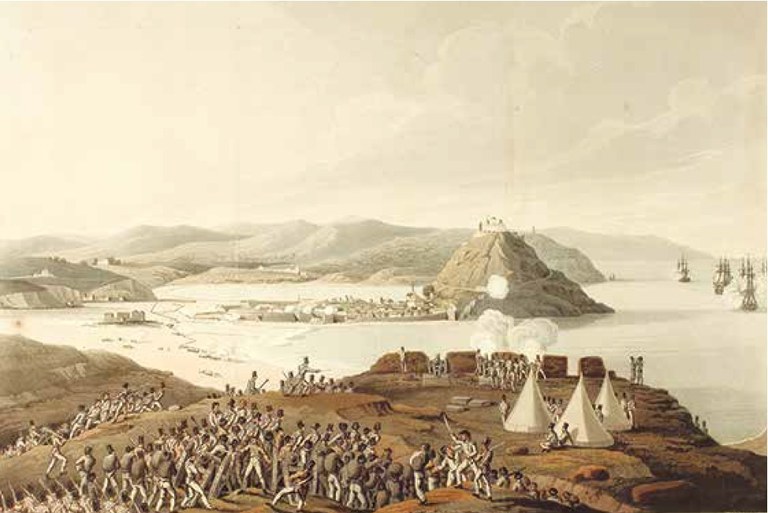 ORME, Edward. “Storming the town & castle of St. Sebastian in Spain, sepr. 1813”. 1813