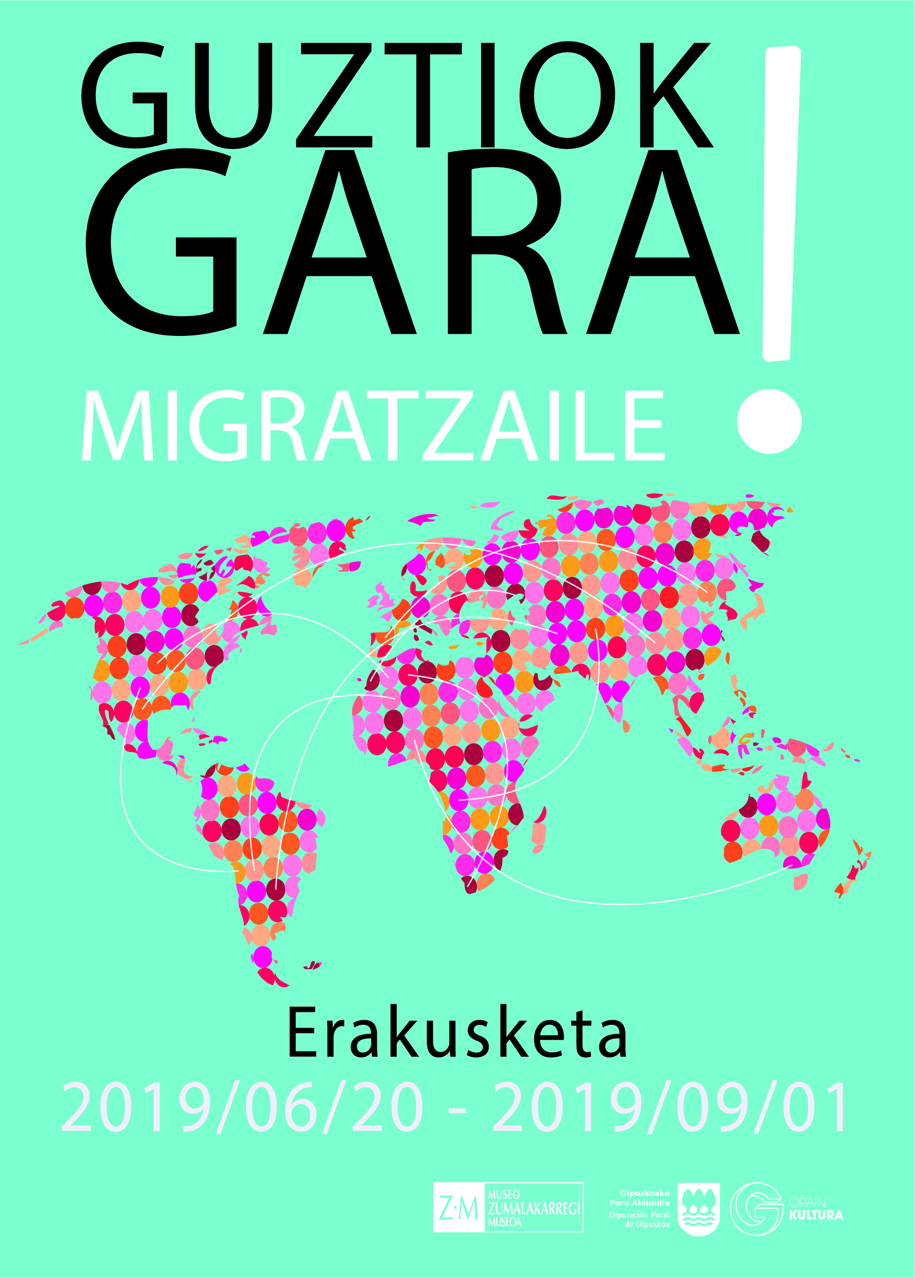 Guztiok gara migratzaile erakusketako kartela