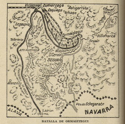 ZM Ormaiztegiko borrokaren planoa