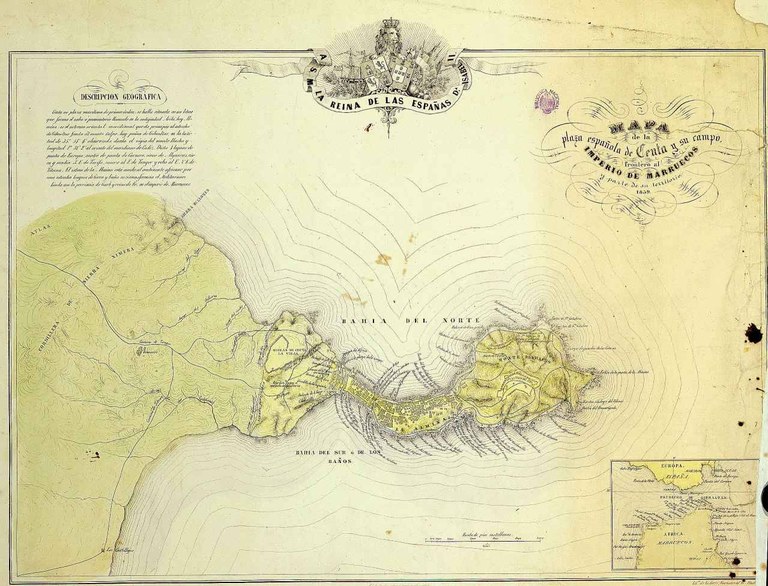 “Mapa de la plaza española de Ceuta y su campo frontero al Imperio de Marruecos” 1859