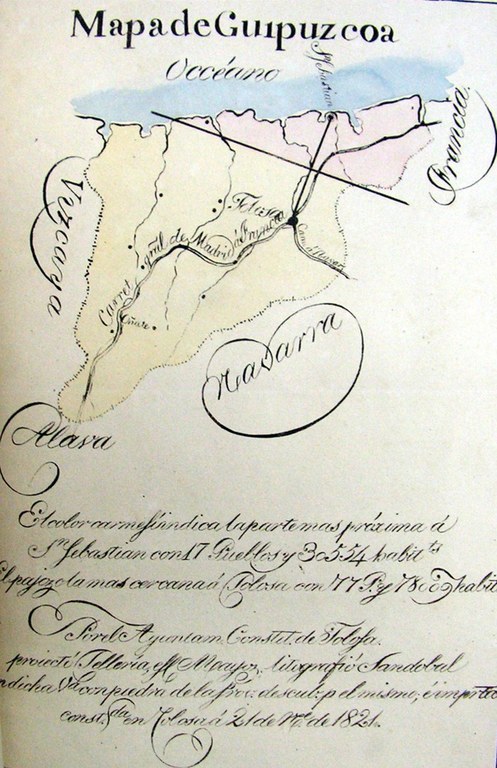 Tolosako udalak atondutako Gipuzkoako mapa