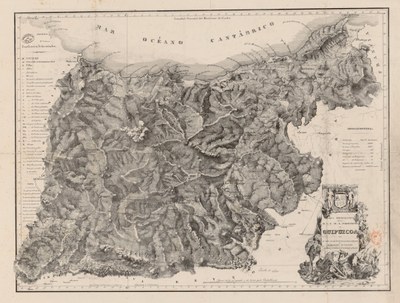 José Joaquín de Olazábal Arbelaiz."Carta topográfica de la M.N. y M.L. provincia de Guipúzcoa". 1836. KMK.