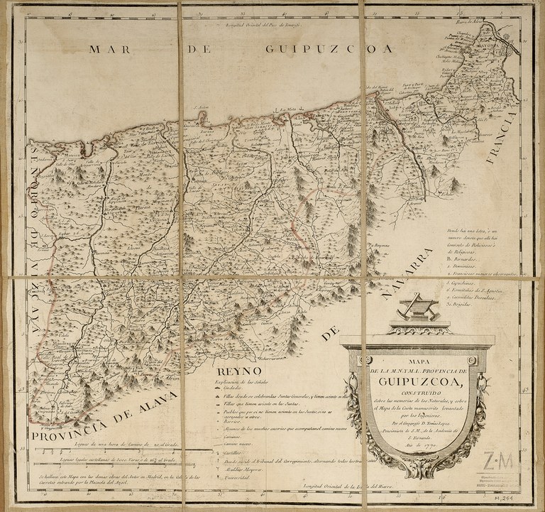 Tomás LOPEZ. "Mapa de la M.N. Y M.L. Provincia de Guipuzcoa". 1770. ZM.