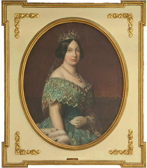 Isabel II erregina. Eugenio Azcue.(Orio, 1822 - San Sebastián, 1890)