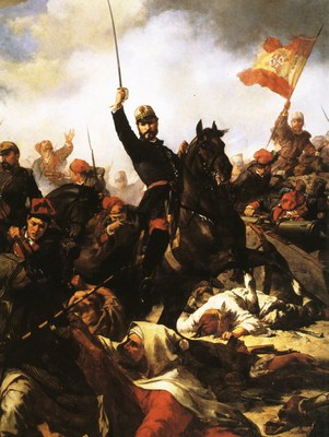 Francesc SANS La batalla de los Castillejos. (1866). Museo del Ejército.